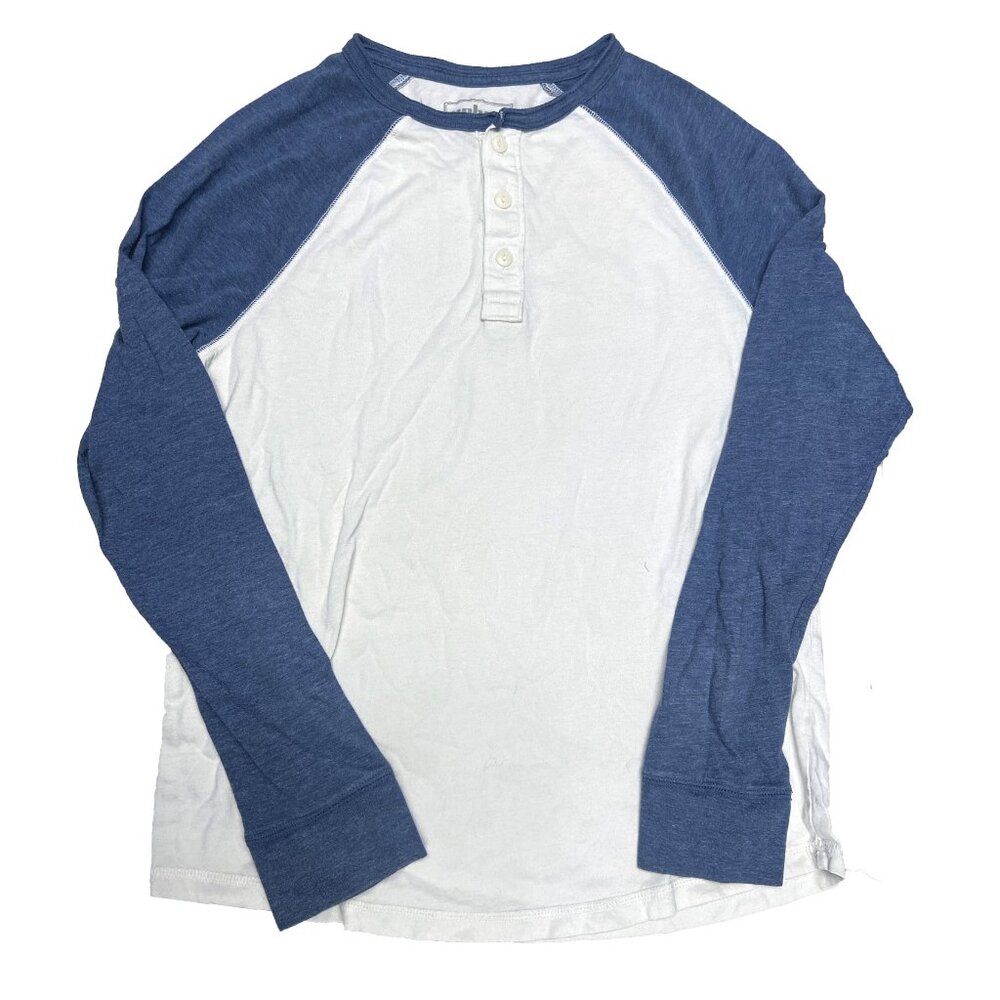 Medium Urban Pipeline Long Sleeve Raglan Henley Shirt White & Blue Two Tone